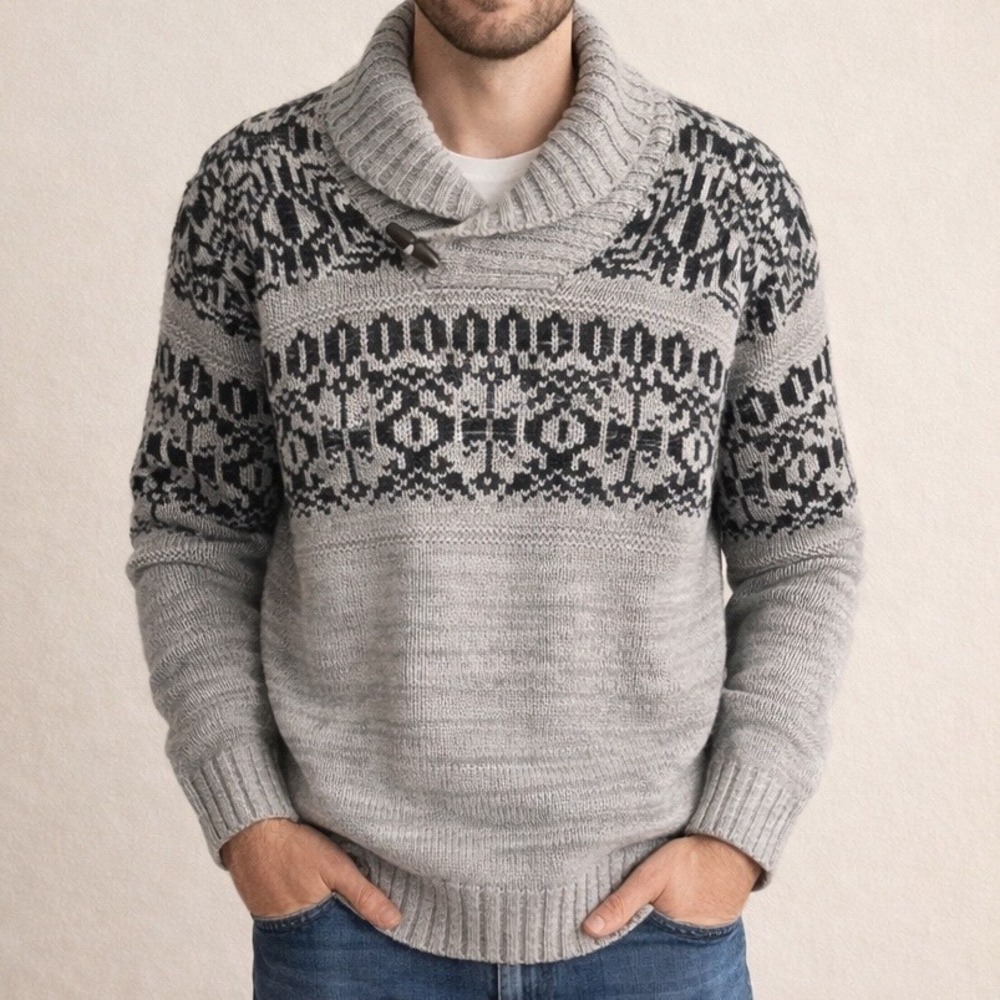 Original Weatherproof Vintage Fair Isle Nordic Sweater Mens XL Grandpacore Cabin